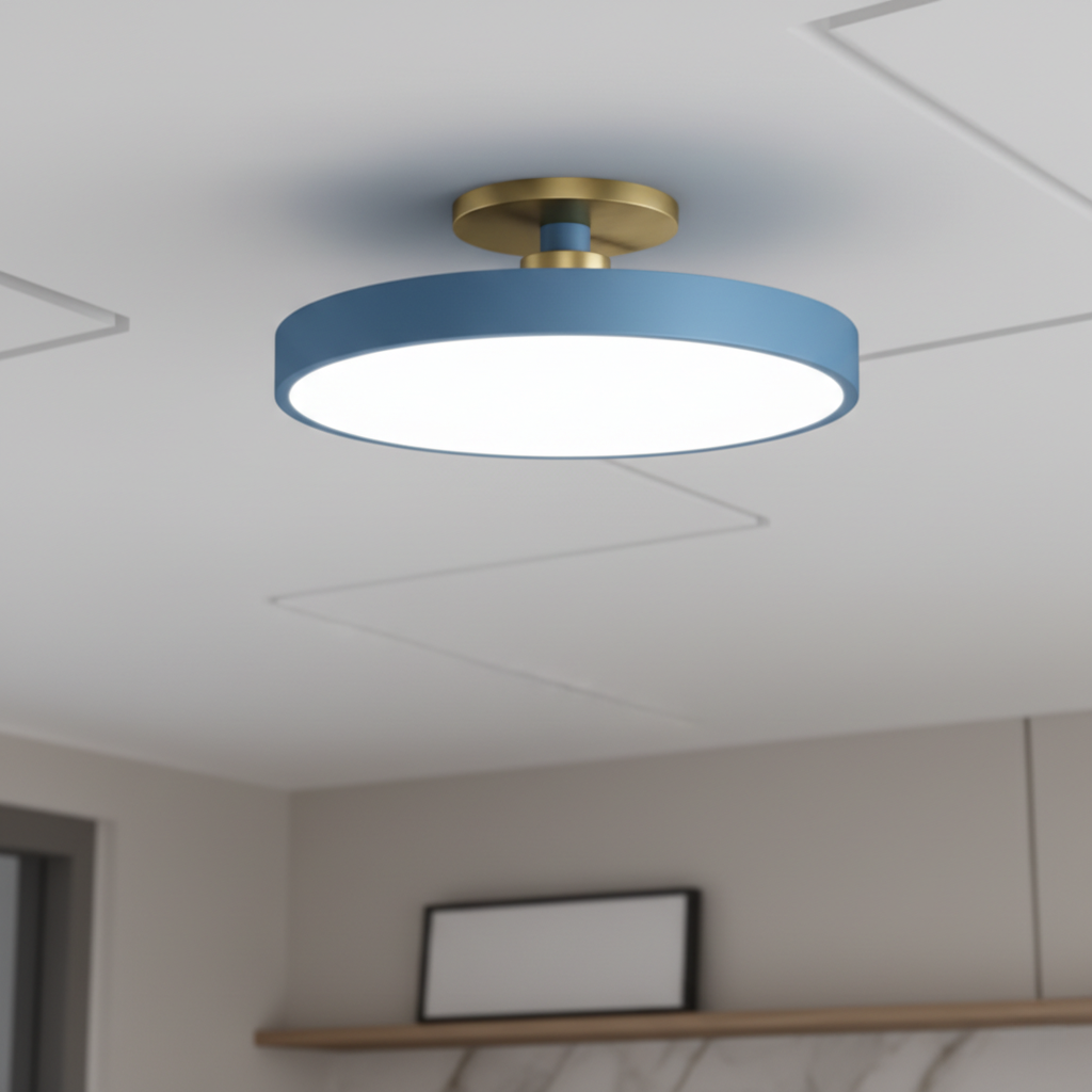 Datum Flush Mount Ceiling Light - Modern Two-Tone LED Fixture with Dimmable Option