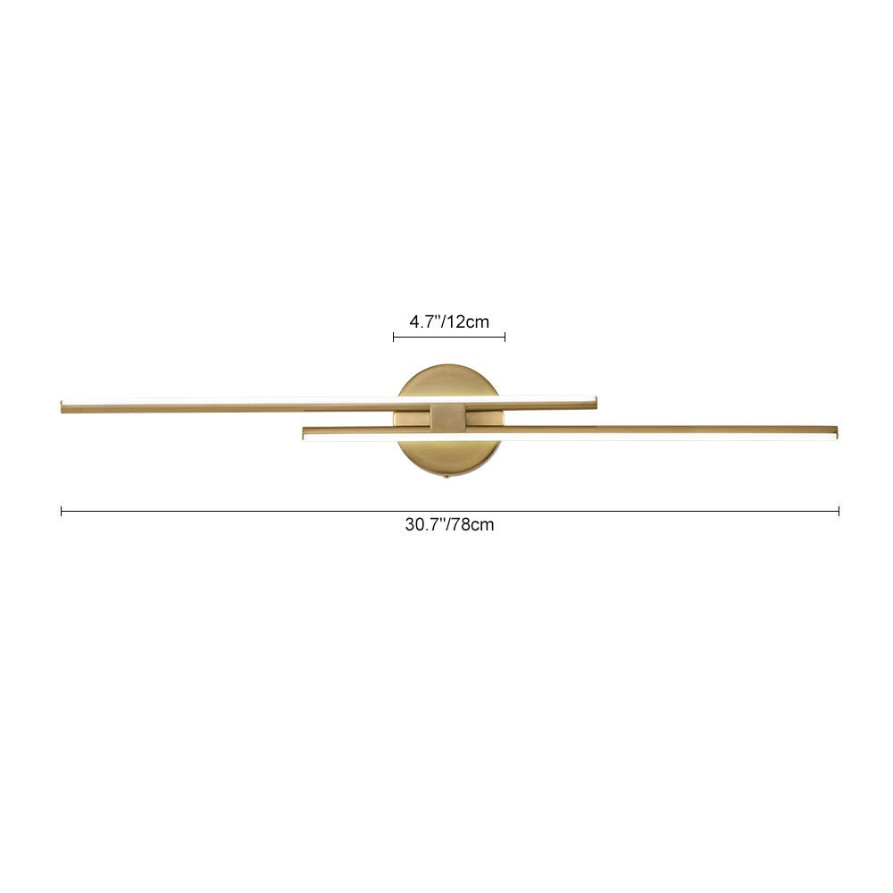Modern 2-Light Dimmable Linear LED Vanity Light - Warm White