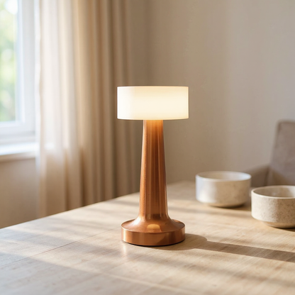 Aurelo Cordless Table Lamp – Rechargeable LED Metal Accent Lighting Dining Living Spaces