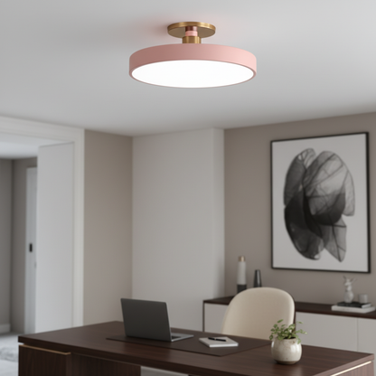 Datum Flush Mount Ceiling Light - Modern Two-Tone LED Fixture with Dimmable Option
