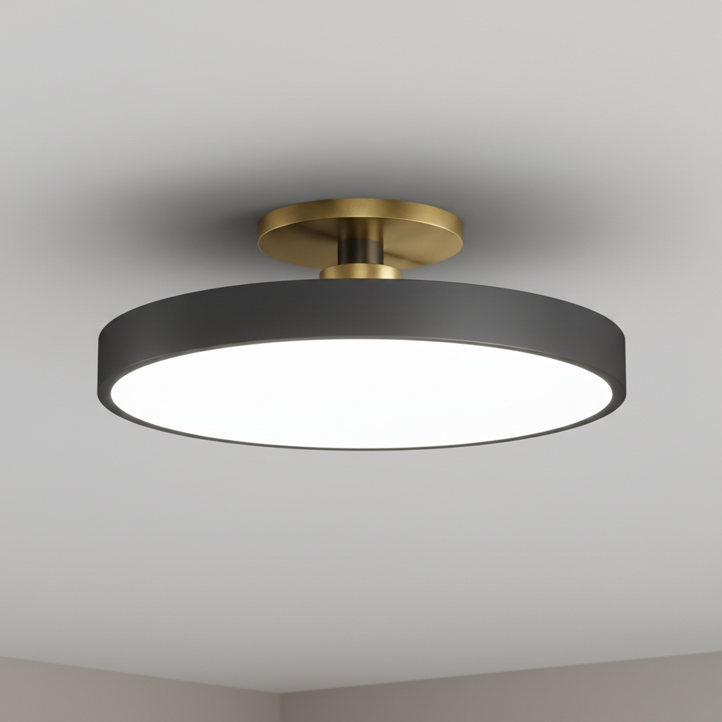 Datum Flush Mount Ceiling Light - Modern Two-Tone LED Fixture with Dimmable Option