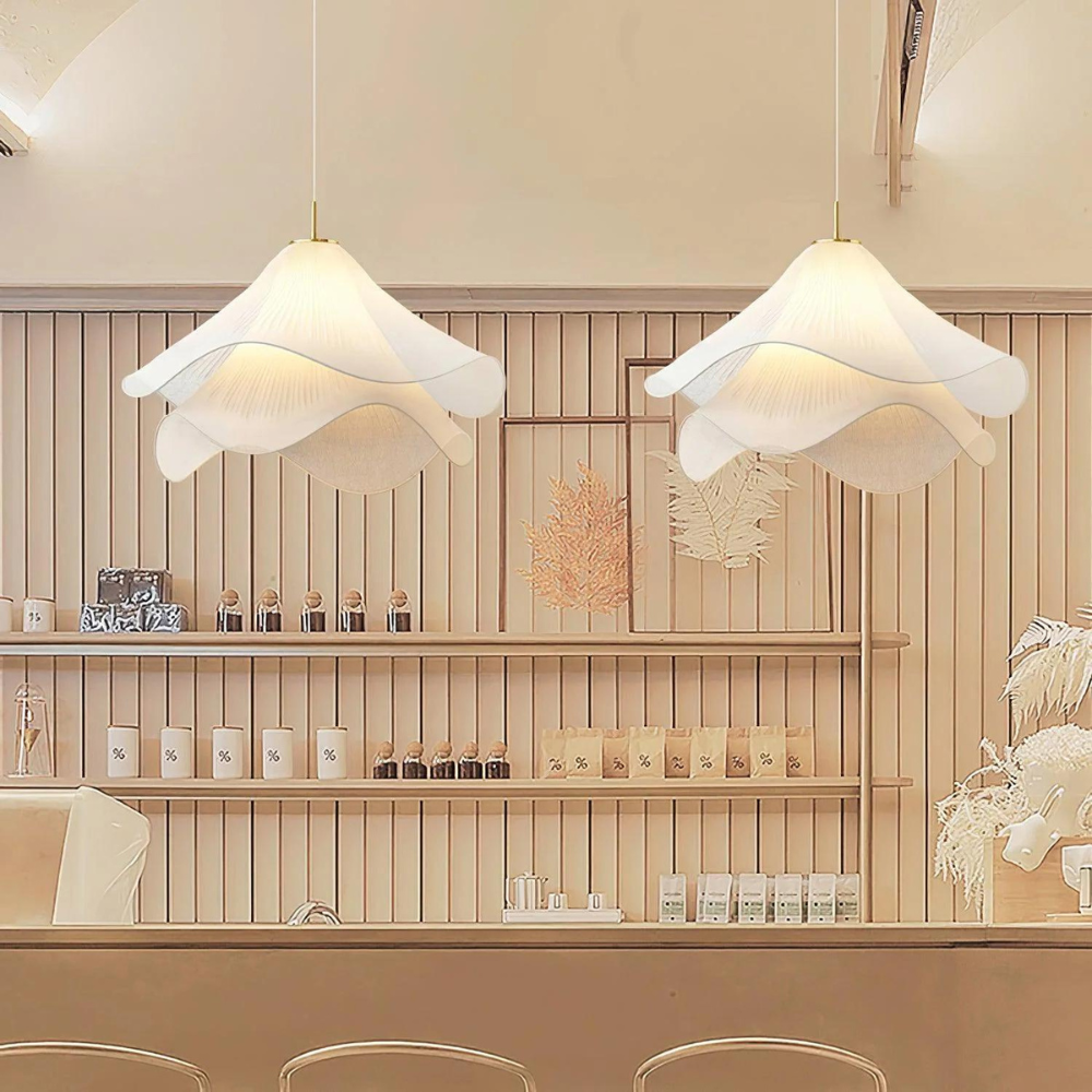 Floral Silk Pendant Light