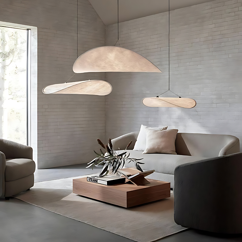 Japandi Silk Pendant Light