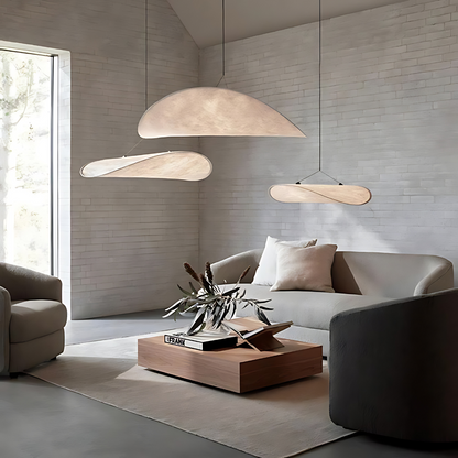 Japandi Silk Pendant Light