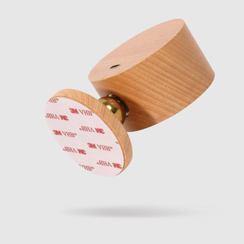 Adjustable Walnut LED Wall Lamp – Rotatable Wood Spotlight Fixture with Brass Detail