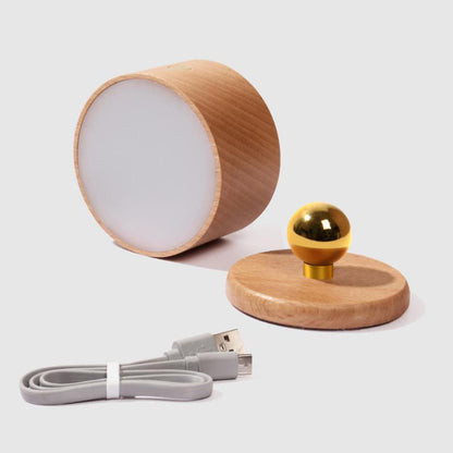 Adjustable Walnut LED Wall Lamp – Rotatable Wood Spotlight Fixture with Brass Detail