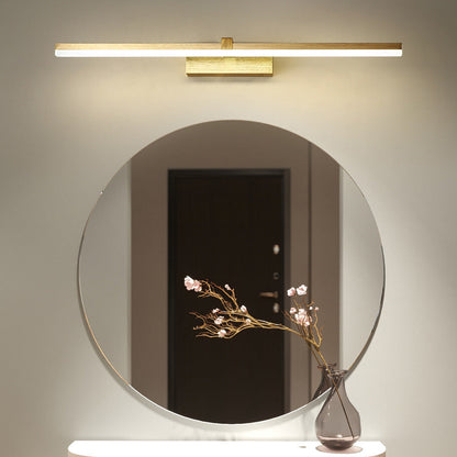 Lumina Linear LED Vanity Light – Brass Modern Bathroom Mirror Wall Fixture