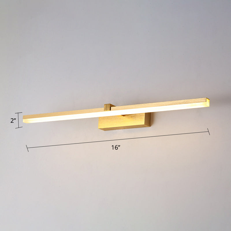 Lumina Linear LED Vanity Light – Brass Modern Bathroom Mirror Wall Fixture