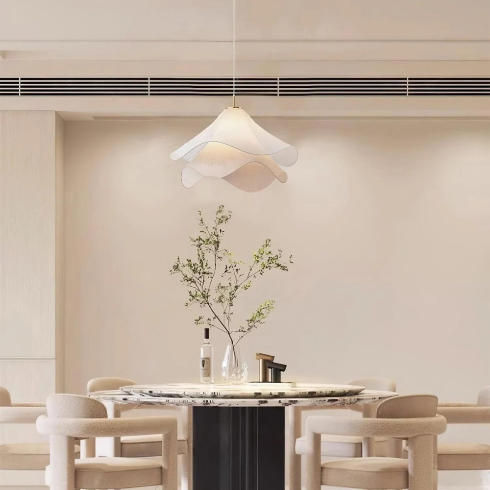 Floral Silk Pendant Light