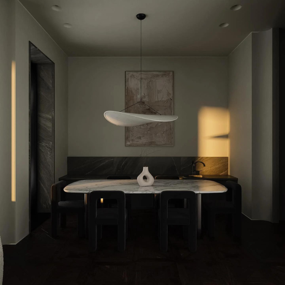 Japandi Silk Pendant Light