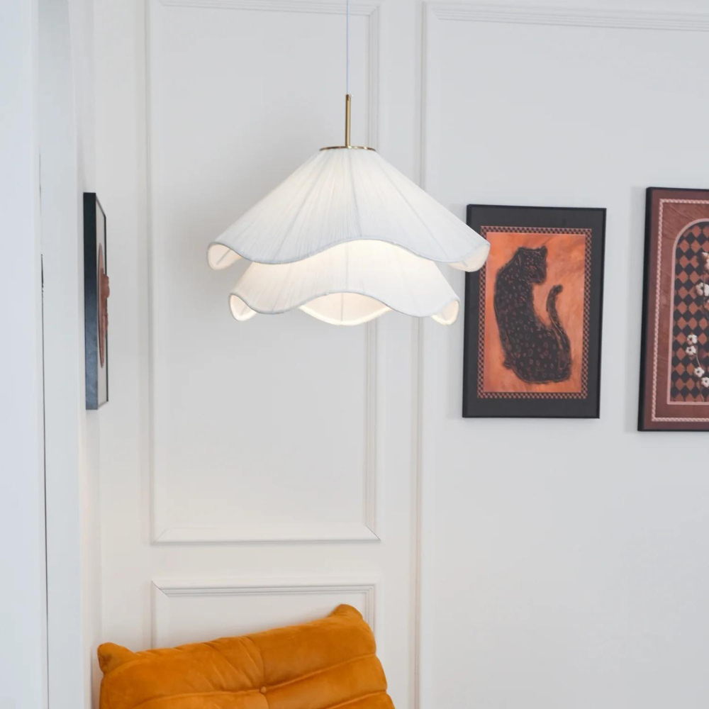 Floral Silk Pendant Light