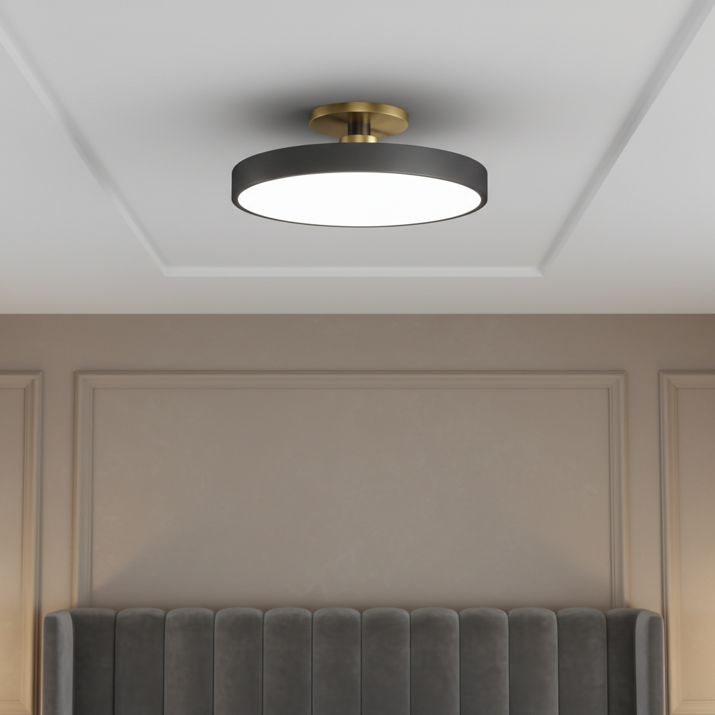 Datum Flush Mount Ceiling Light - Modern Two-Tone LED Fixture with Dimmable Option