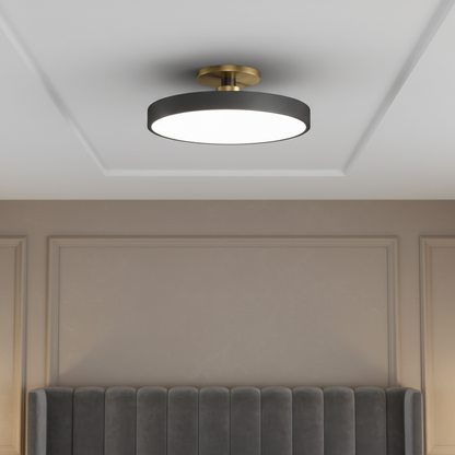 Datum Flush Mount Ceiling Light - Modern Two-Tone LED Fixture with Dimmable Option