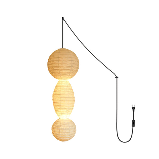 Akari Tayo - Elegant Plug-In Pendant Lamp with Washi Paper Shade