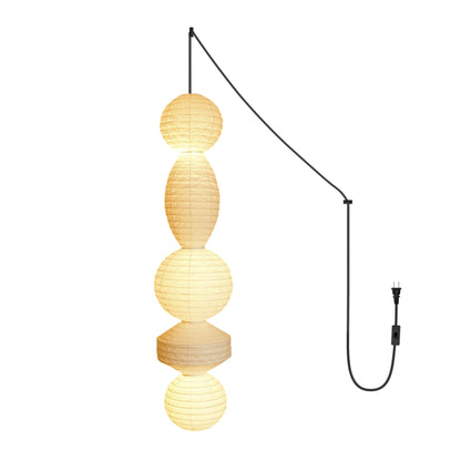 Akari Tayo - Elegant Plug-In Pendant Lamp with Washi Paper Shade