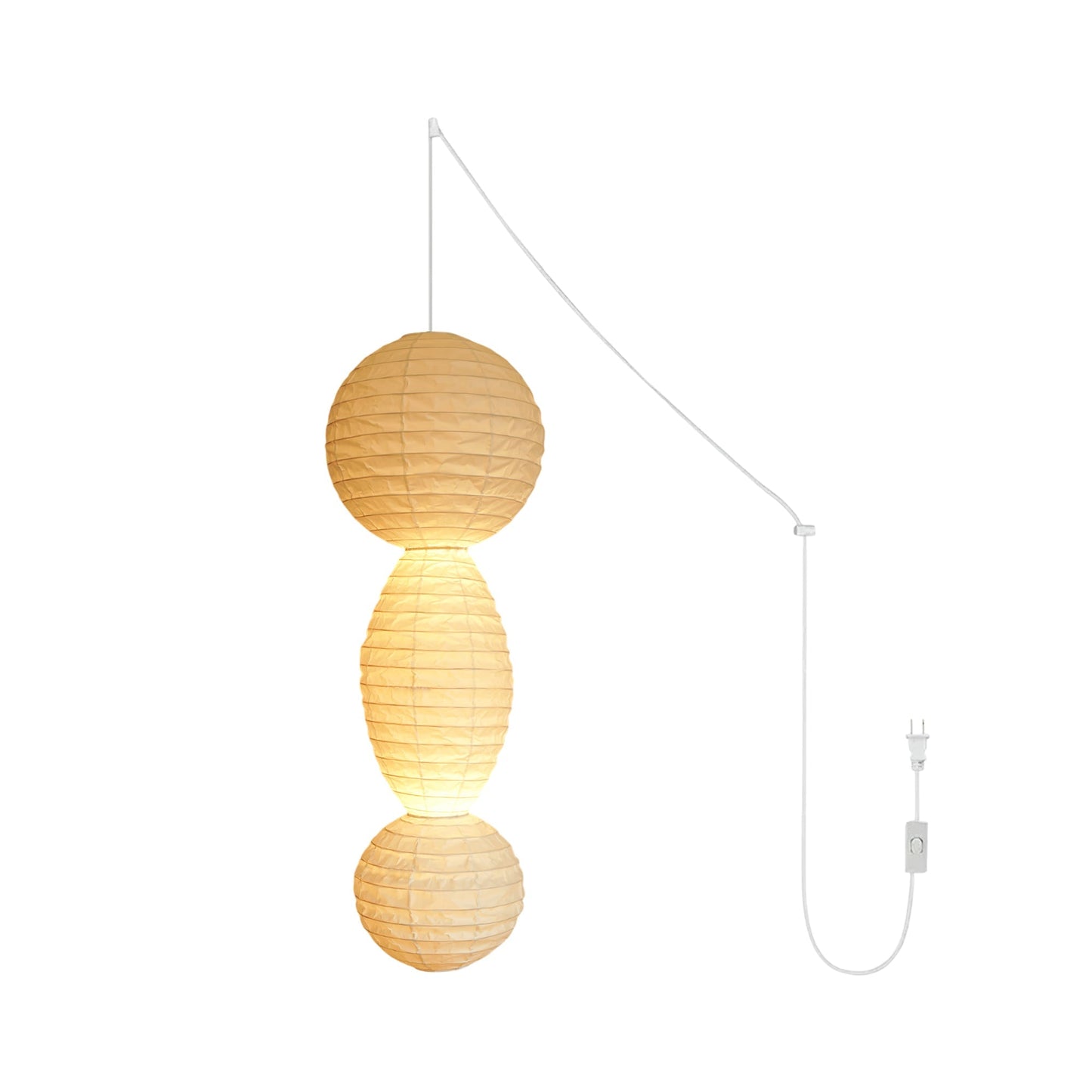 Akari Tayo - Elegant Plug-In Pendant Lamp with Washi Paper Shade