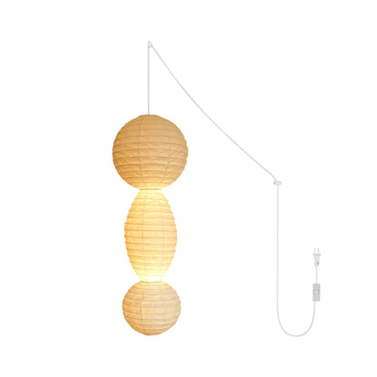 Akari Tayo - Elegant Plug-In Pendant Lamp with Washi Paper Shade