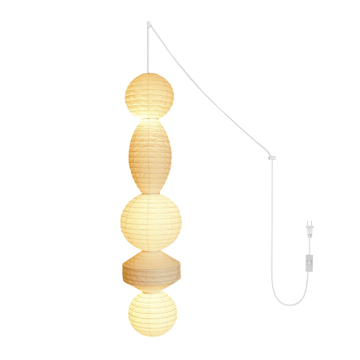Akari Tayo - Elegant Plug-In Pendant Lamp with Washi Paper Shade