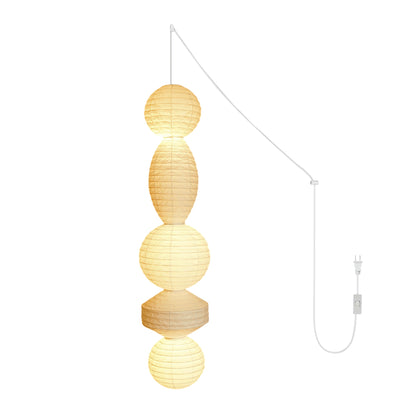 Akari Tayo - Elegant Plug-In Pendant Lamp with Washi Paper Shade
