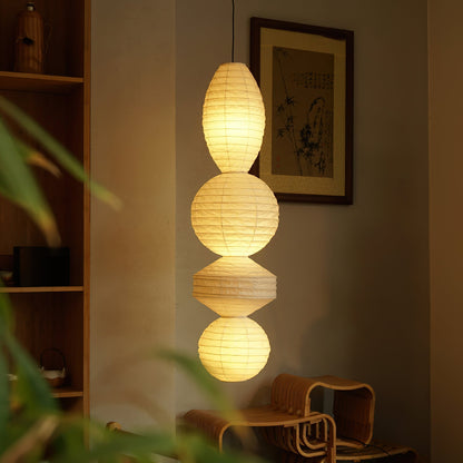 Akari Tayo - Elegant Plug-In Pendant Lamp with Washi Paper Shade