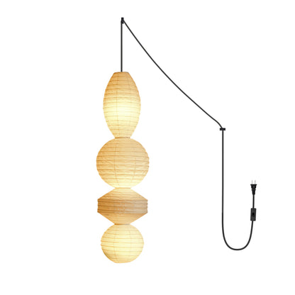 Akari Tayo - Elegant Plug-In Pendant Lamp with Washi Paper Shade