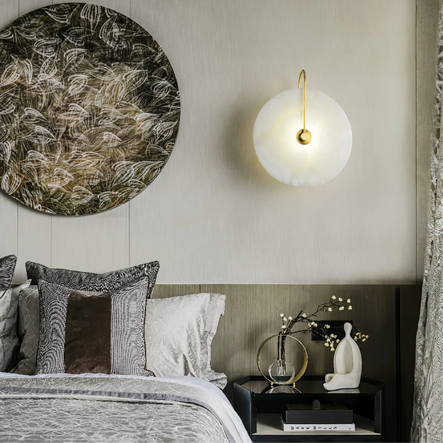 Alabaster Marble | LED Wall Sconce Lighting with Minimalist Design | Elegant Wall Lamp for Modern Interiors