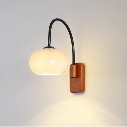 Bauhaus Collection | Adjustable Wall Sconce with Khaki Glass Shade | Modern Design for Cozy Ambiance