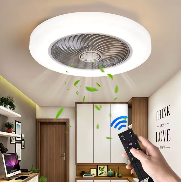 Multifunctional LED Ceiling Fan Light with Remote – Silent Motor & Adjustable Colors