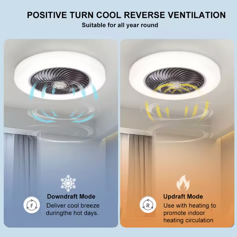 Multifunctional LED Ceiling Fan Light with Remote – Silent Motor & Adjustable Colors