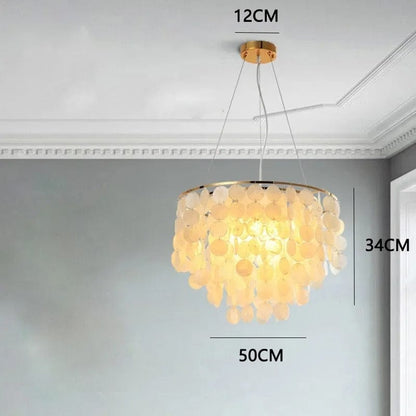 Celeste Collection | Modern Chandelier Light with Unique Shell Design | Elegant Fixture for Dining Room and Home Decor