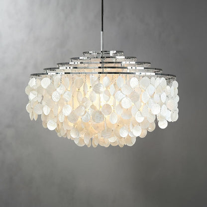 Celeste Collection | Modern Chandelier Light with Unique Shell Design | Elegant Fixture for Dining Room and Home Decor