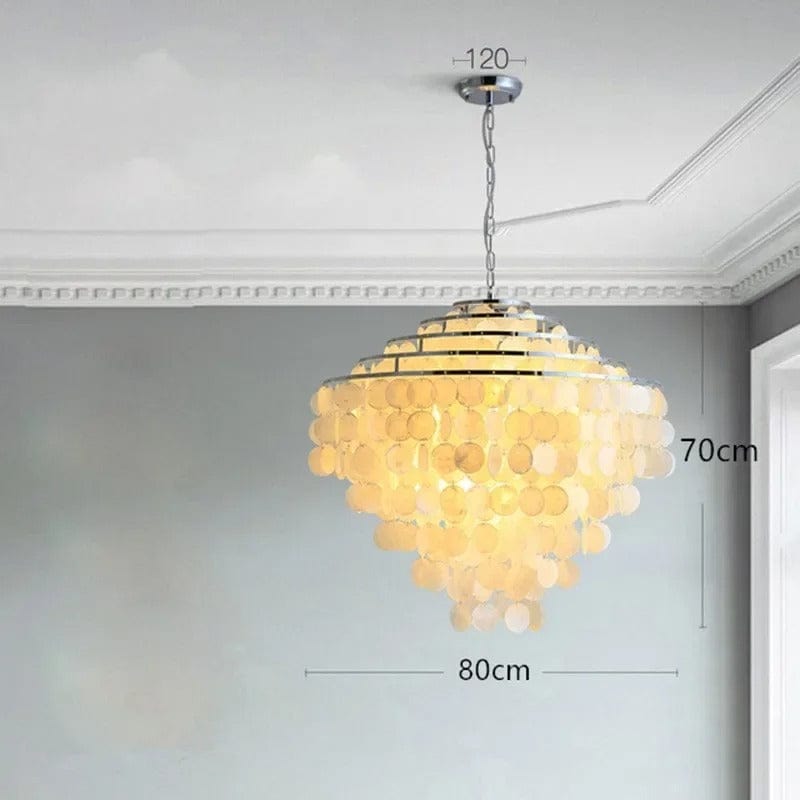 Celeste Collection | Modern Chandelier Light with Unique Shell Design | Elegant Fixture for Dining Room and Home Decor