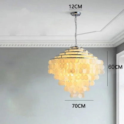 Celeste Collection | Modern Chandelier Light with Unique Shell Design | Elegant Fixture for Dining Room and Home Decor