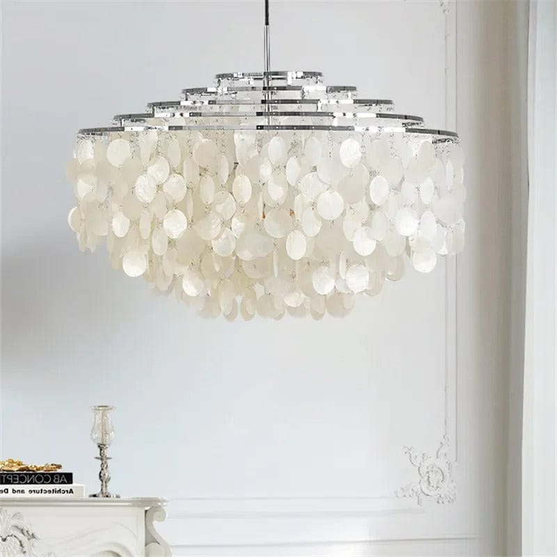 Celeste Collection | Modern Chandelier Light with Unique Shell Design | Elegant Fixture for Dining Room and Home Decor