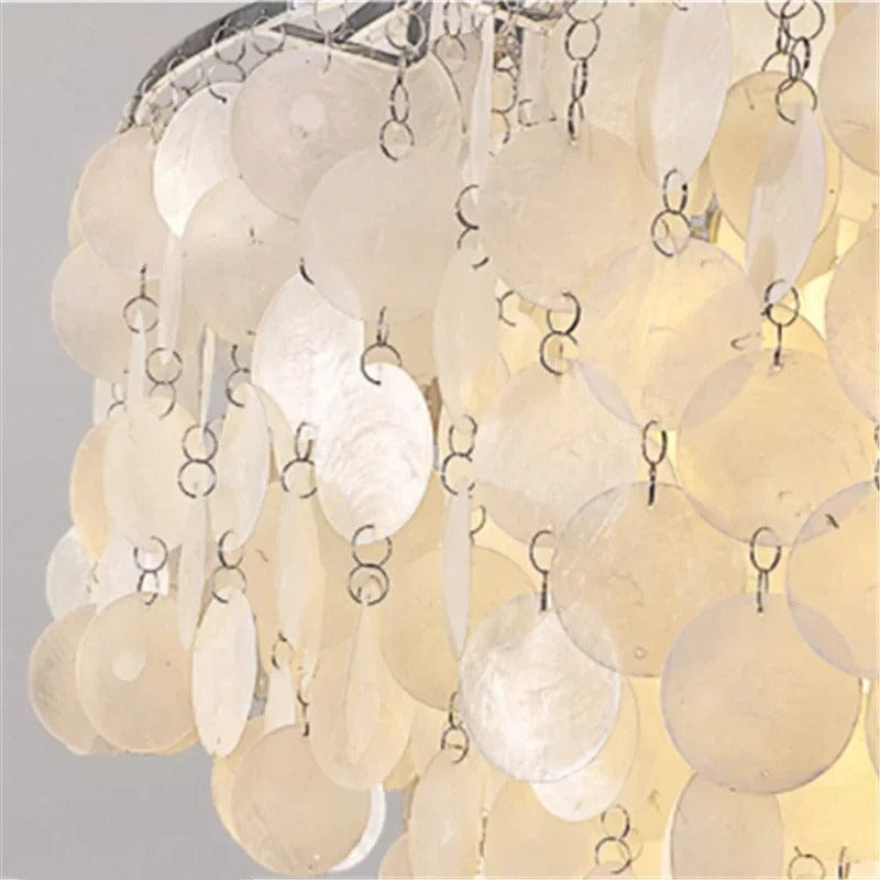 Celeste Collection | Modern Chandelier Light with Unique Shell Design | Elegant Fixture for Dining Room and Home Decor