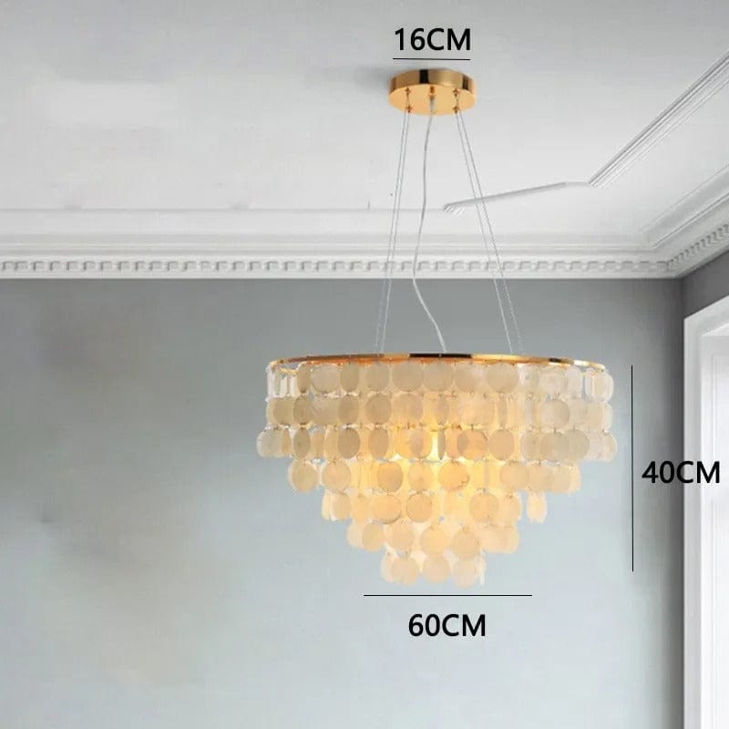 Celeste Collection | Modern Chandelier Light with Unique Shell Design | Elegant Fixture for Dining Room and Home Decor