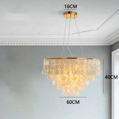 Celeste Collection | Modern Chandelier Light with Unique Shell Design | Elegant Fixture for Dining Room and Home Decor