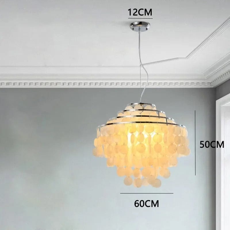 Celeste Collection | Modern Chandelier Light with Unique Shell Design | Elegant Fixture for Dining Room and Home Decor