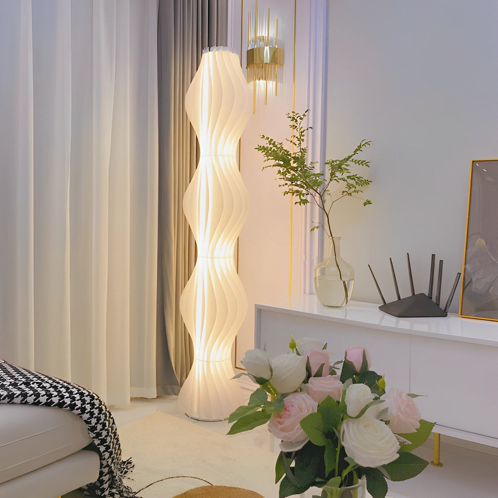 Coastal Elegance | Modern Floor Lamp with Dimmable LED Lighting | Unique Wavy Design for Warm Ambiance