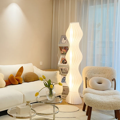 Coastal Elegance | Modern Floor Lamp with Dimmable LED Lighting | Unique Wavy Design for Warm Ambiance