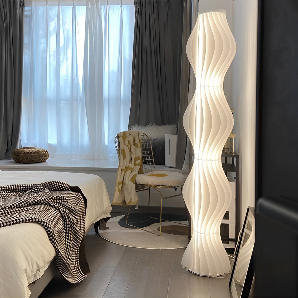 Coastal Elegance | Modern Floor Lamp with Dimmable LED Lighting | Unique Wavy Design for Warm Ambiance