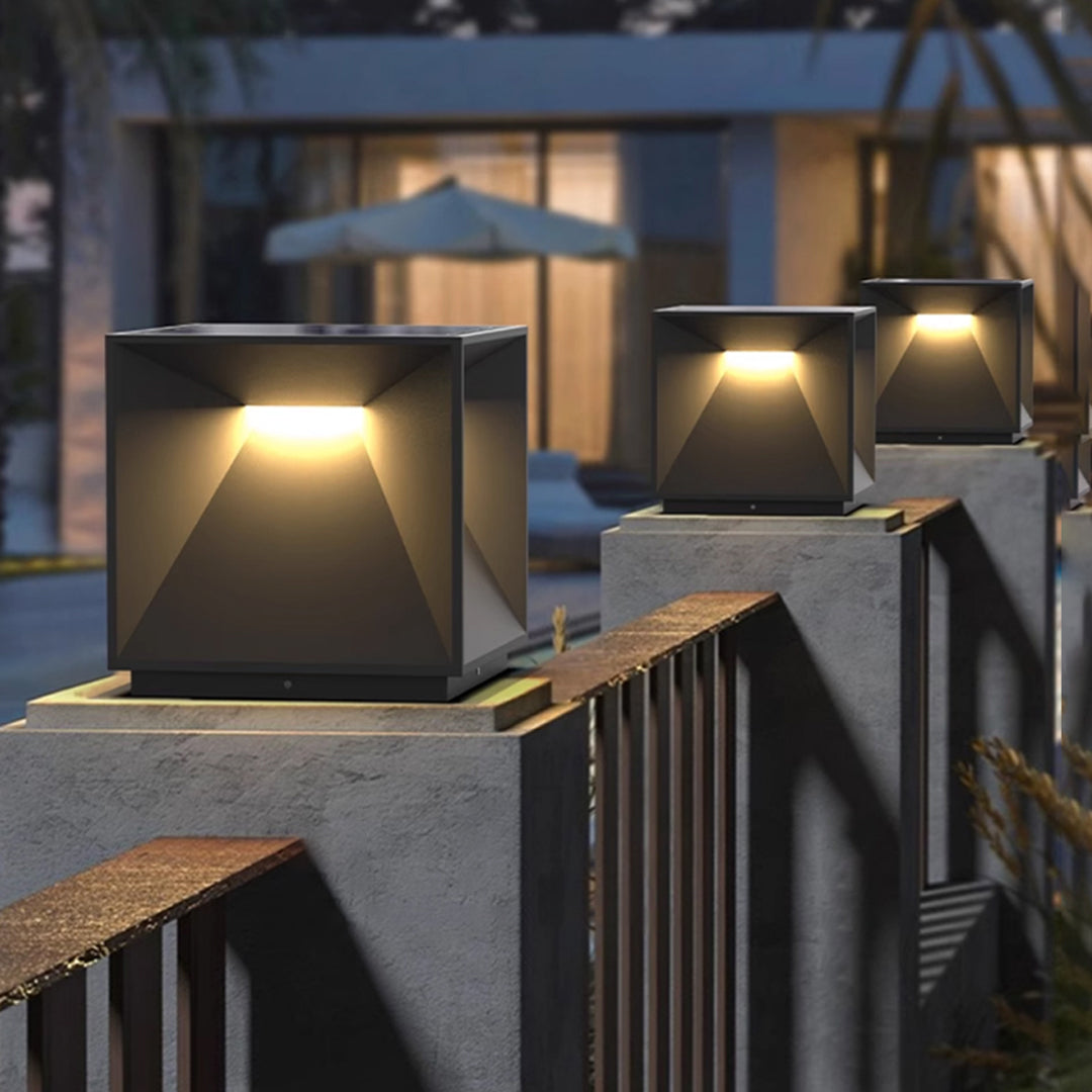Contemporary Outdoor Lighting | Waterproof Solar Pillar Lights | Elegant Garden Fixtures for Ambient Illumination