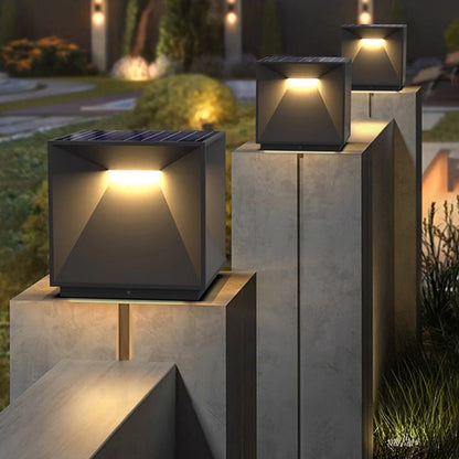 Contemporary Outdoor Lighting | Waterproof Solar Pillar Lights | Elegant Garden Fixtures for Ambient Illumination