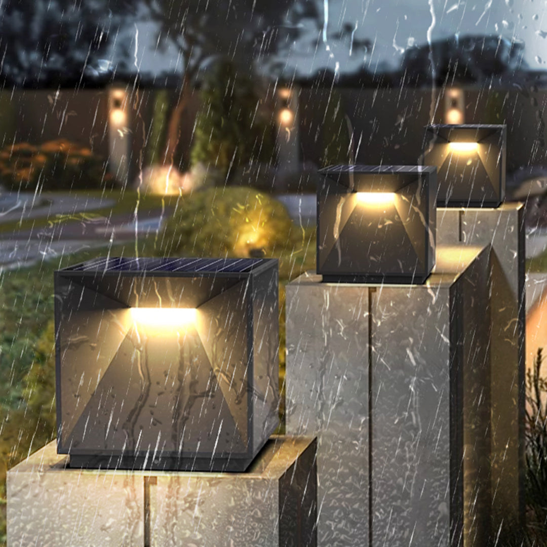 Contemporary Outdoor Lighting | Waterproof Solar Pillar Lights | Elegant Garden Fixtures for Ambient Illumination