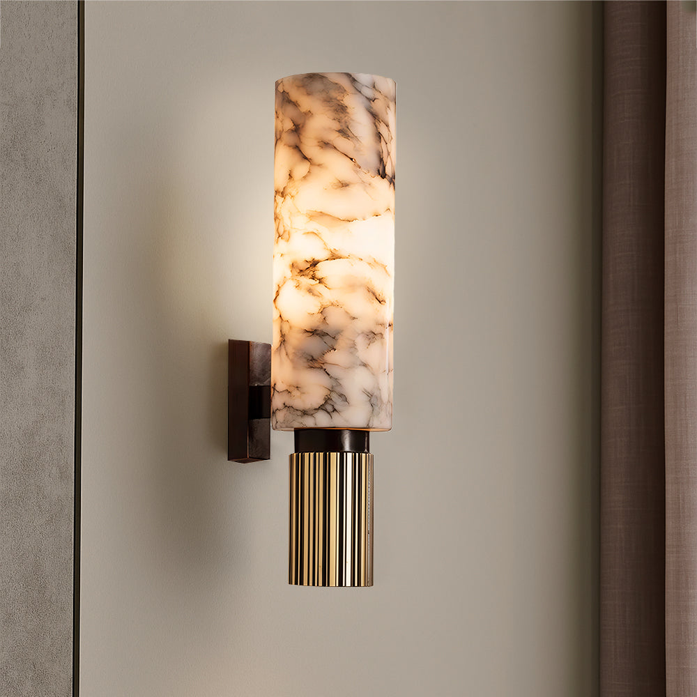 Copper Stone Wall Sconce Lighting with LED Illumination | Modern Design for Cozy Interiors
