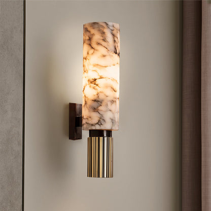 Copper Stone Wall Sconce Lighting with LED Illumination | Modern Design for Cozy Interiors