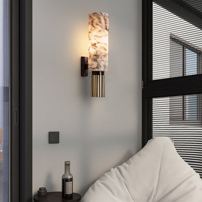 Copper Stone Wall Sconce Lighting with LED Illumination | Modern Design for Cozy Interiors