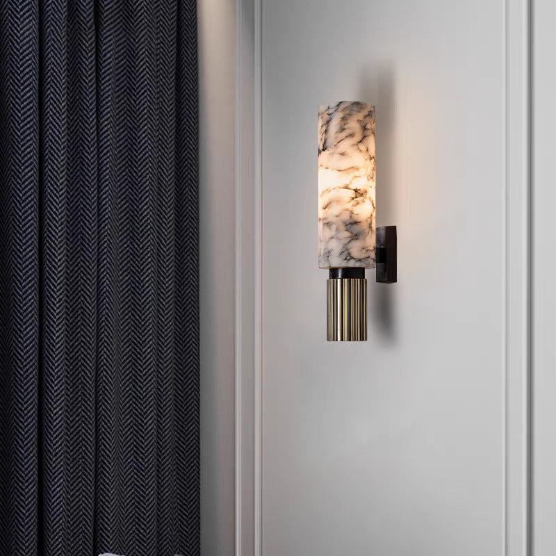 Copper Stone Wall Sconce Lighting with LED Illumination | Modern Design for Cozy Interiors
