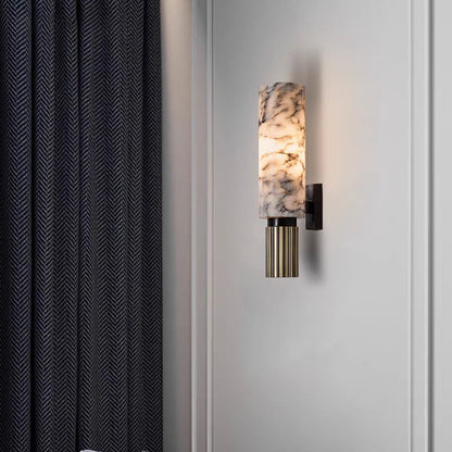 Copper Stone Wall Sconce Lighting with LED Illumination | Modern Design for Cozy Interiors