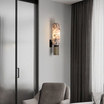 Copper Stone Wall Sconce Lighting with LED Illumination | Modern Design for Cozy Interiors